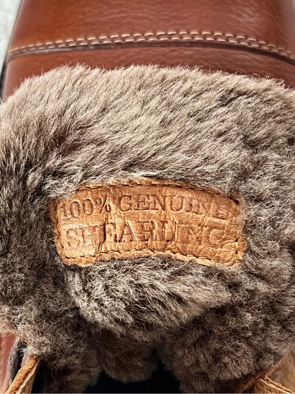 Johnston & Murphy Brown Leather & Shearling Lace-Up Boots Luxury Dressy Winter